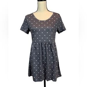 LPattern Maternity Blue with White Polka Dots T-Shirt - Medium